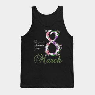 International Women's Day Pansy Flower March 8th 2023 Tank Top